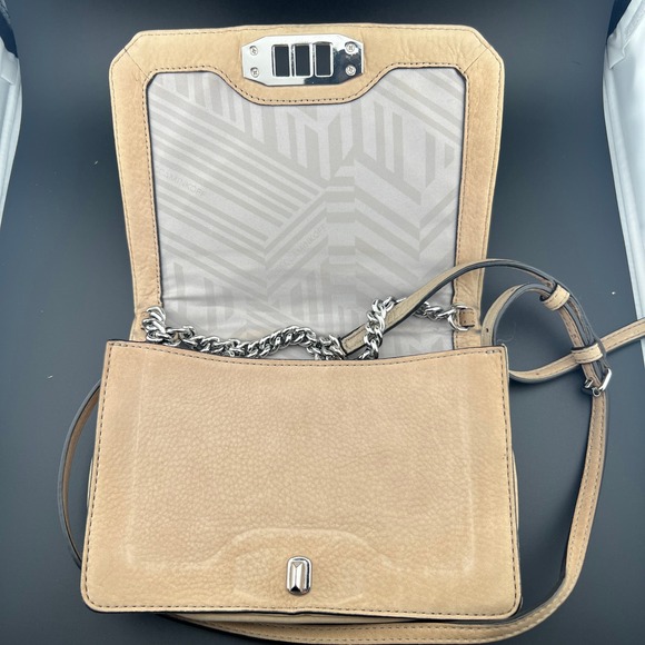 Rebecca Minkoff Love Crossbody Bag Suede Floral Embroidered Silver Hardware - Picture 4 of 11